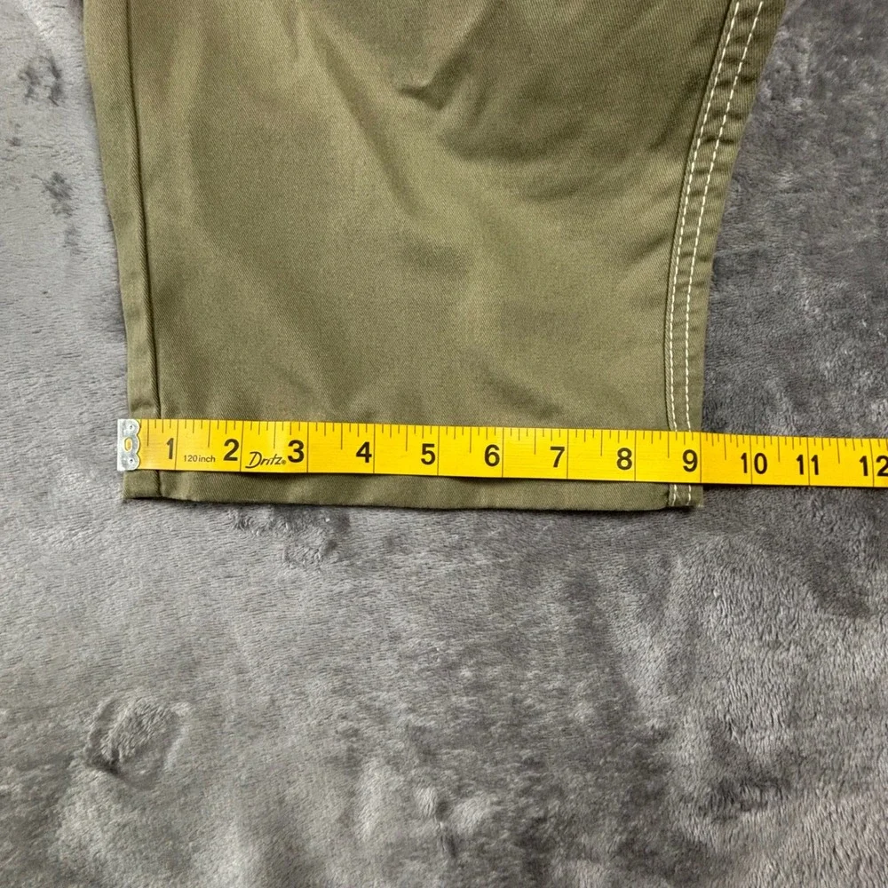 True Religion Mens Cargo Pants Olive Green White Contrast Stitch Size 34 NWT